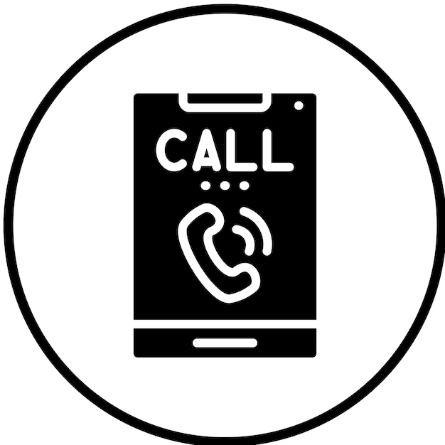 Diseño vectorial Estilo del icono del teléfono que contesta