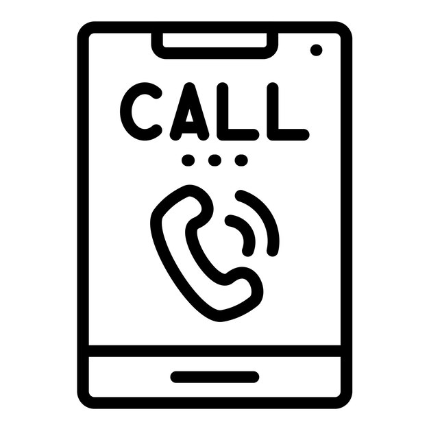 Diseño vectorial Estilo del icono del teléfono que contesta