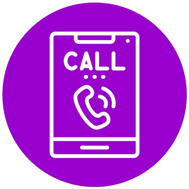 Diseño vectorial Estilo del icono del teléfono que contesta