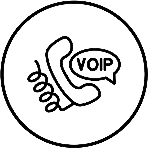 Diseño vectorial del estilo del icono del teléfono VoIP