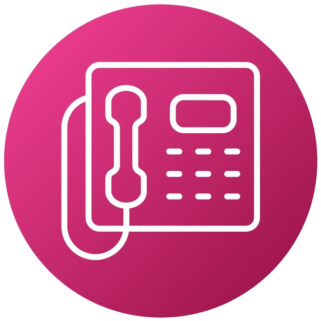 Diseño vectorial del estilo del icono del teléfono VoIP