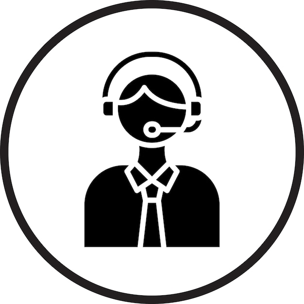 Diseño vectorial estilo del icono del telemarketer