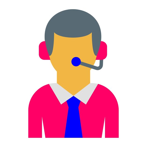 Diseño vectorial estilo del icono del telemarketer