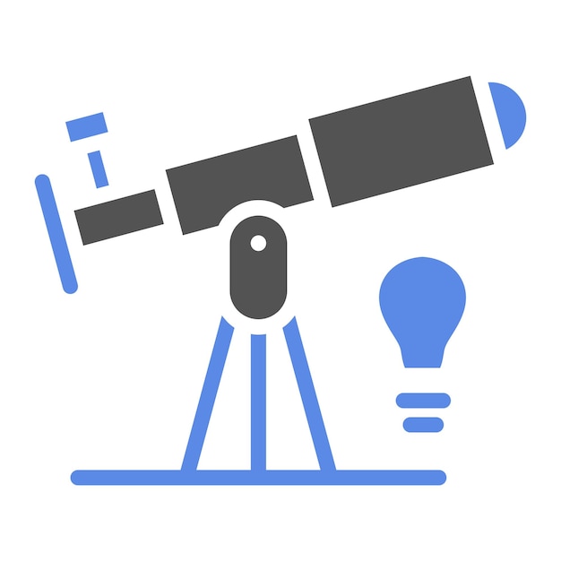 Diseño vectorial Estilo del icono del telescopio de descubrimiento