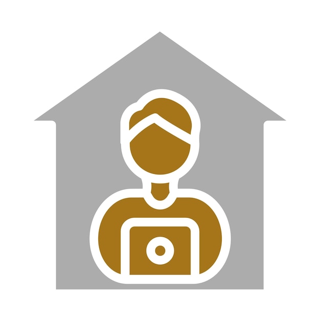 Diseño vectorial Estilo del icono de teletrabajo
