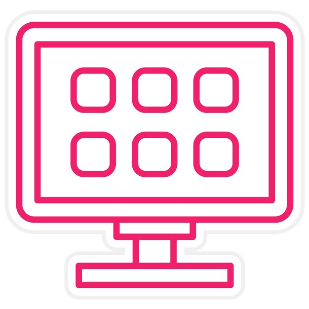 Diseño vectorial del estilo del icono de la televisión inteligente