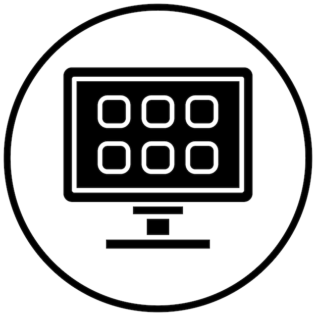 Diseño vectorial del estilo del icono de la televisión inteligente