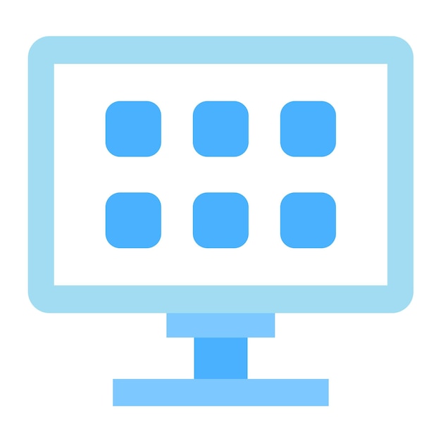 Diseño vectorial del estilo del icono de la televisión inteligente