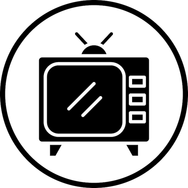 Diseño vectorial del estilo del icono de la televisión