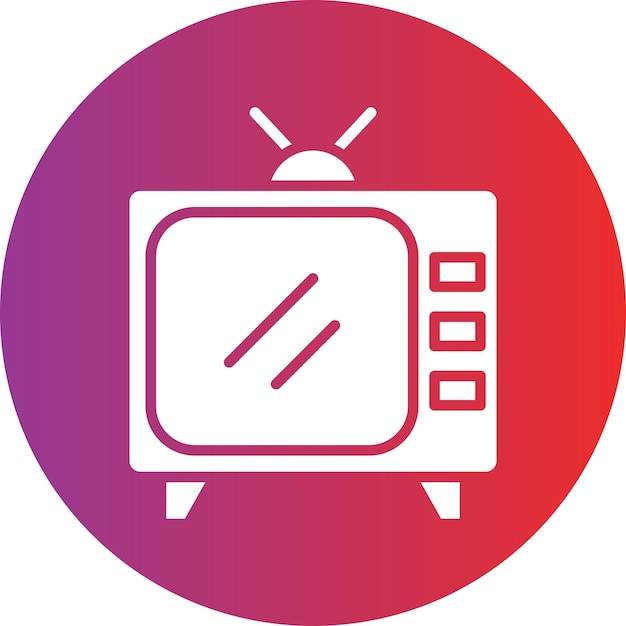 Diseño vectorial del estilo del icono de la televisión