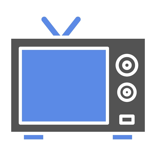Diseño vectorial del estilo del icono de la televisión