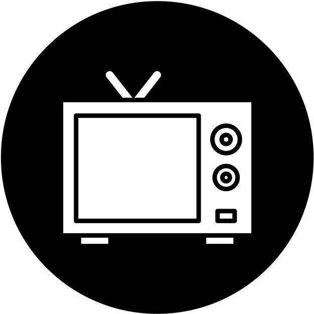 Diseño vectorial del estilo del icono de la televisión