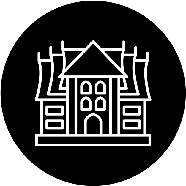 Diseño vectorial Estilo del icono del templo