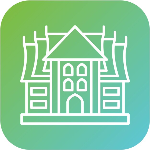 Diseño vectorial Estilo del icono del templo
