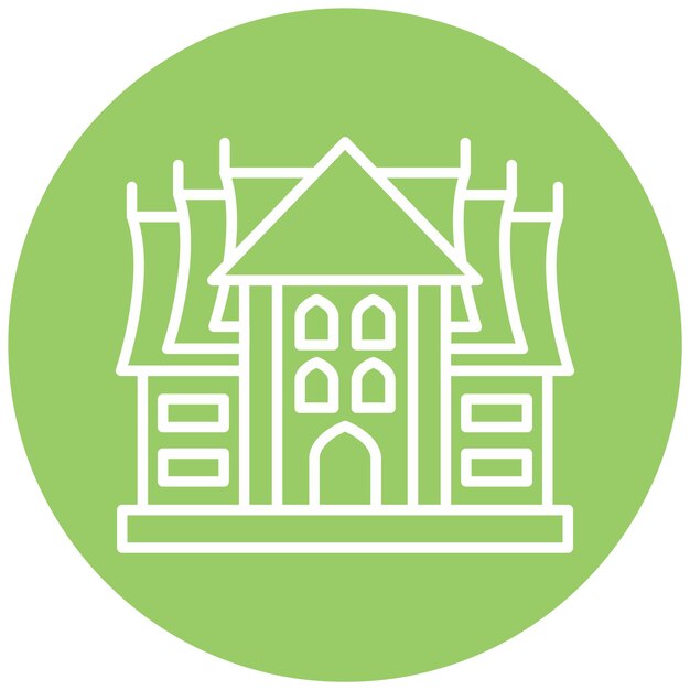 Diseño vectorial Estilo del icono del templo