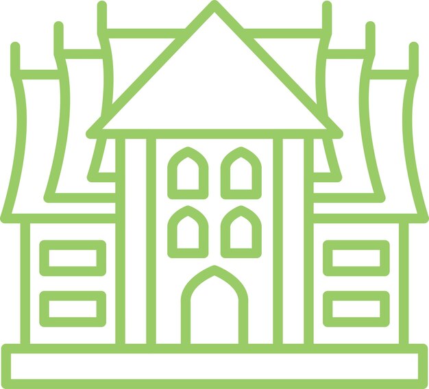 Diseño vectorial Estilo del icono del templo