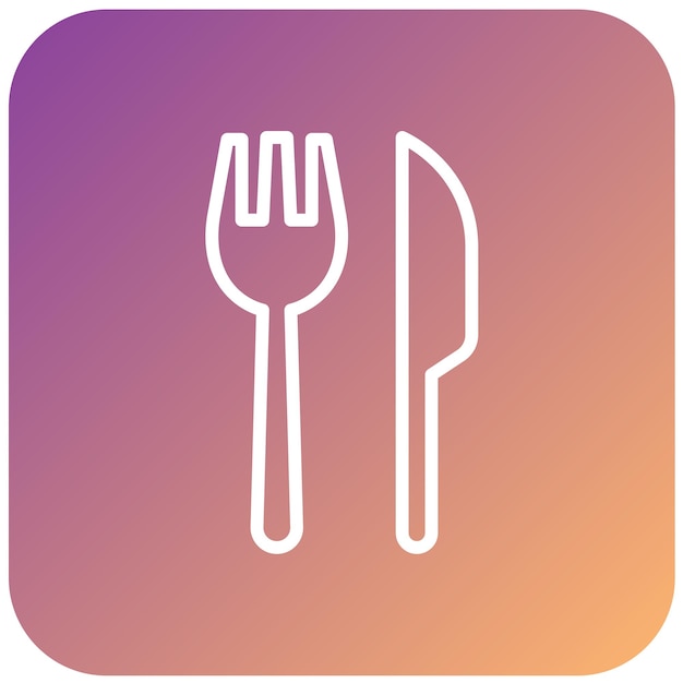 Diseño vectorial de estilo de icono de tenedor y cuchillo
