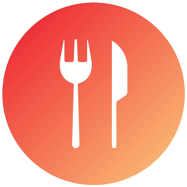 Diseño vectorial de estilo de icono de tenedor y cuchillo