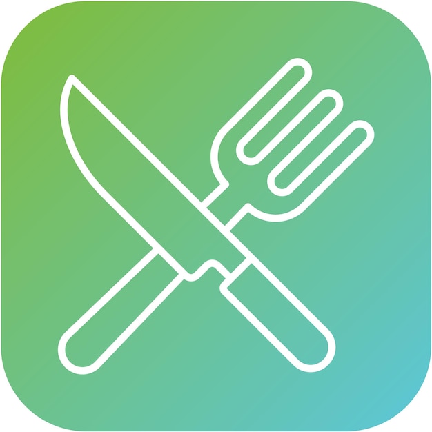 Diseño vectorial de estilo de icono de tenedor y cuchillo