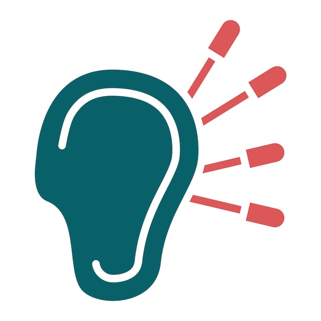 Diseño vectorial Estilo del icono de la terapia del oído