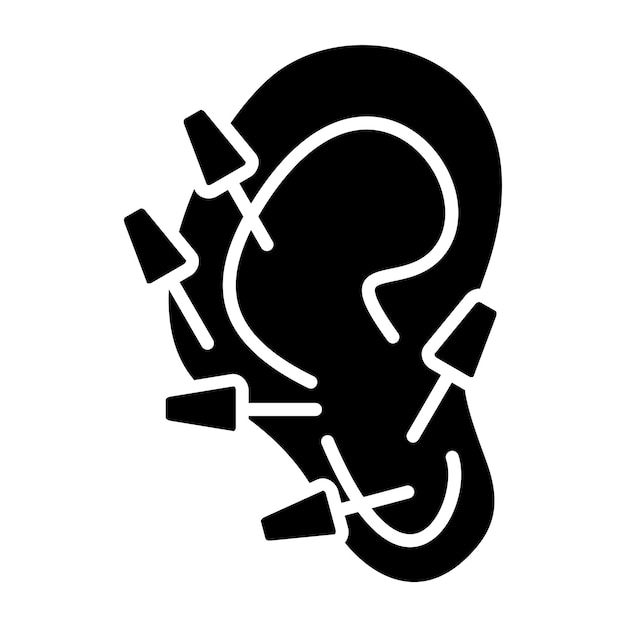 Diseño vectorial Estilo del icono de la terapia del oído