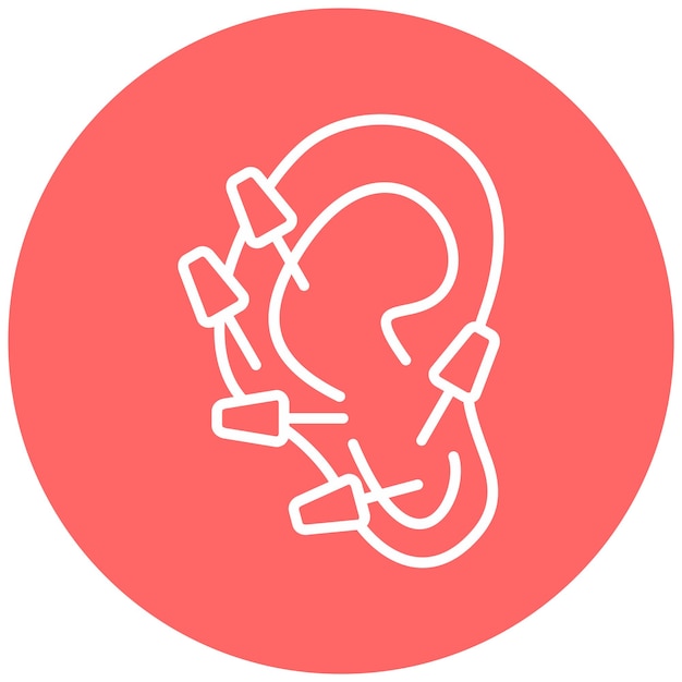 Diseño vectorial Estilo del icono de la terapia del oído