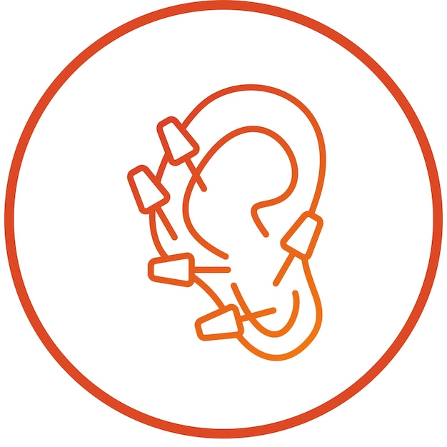 Diseño vectorial Estilo del icono de la terapia del oído