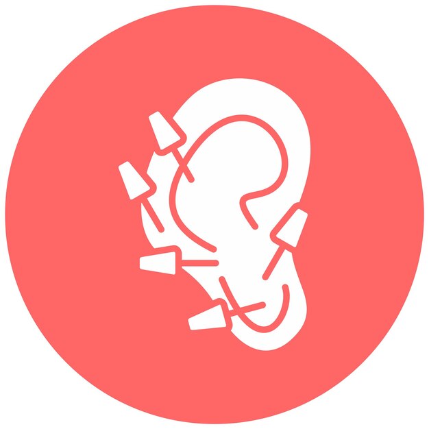 Diseño vectorial Estilo del icono de la terapia del oído