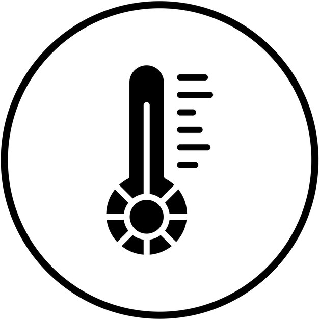 Diseño vectorial Estilo del icono del termómetro de mercurio