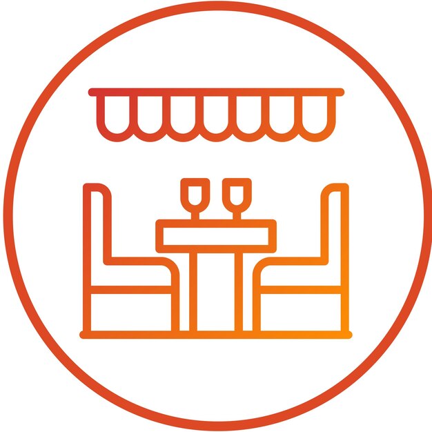 Diseño vectorial Estilo del icono de la terraza al aire libre