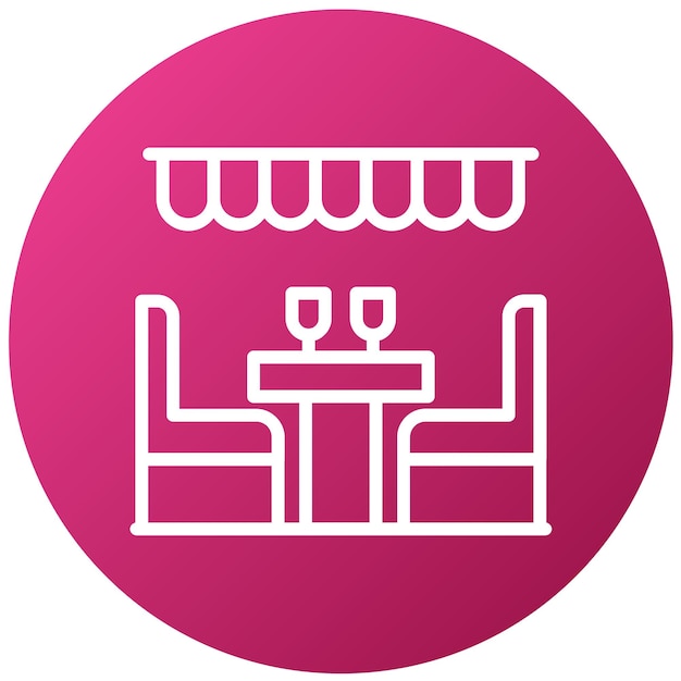 Diseño vectorial Estilo del icono de la terraza al aire libre
