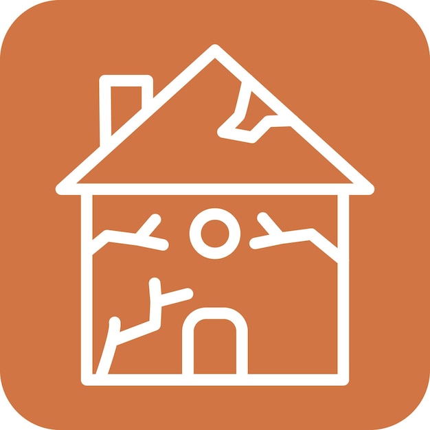 Diseño vectorial del estilo del icono del terremoto