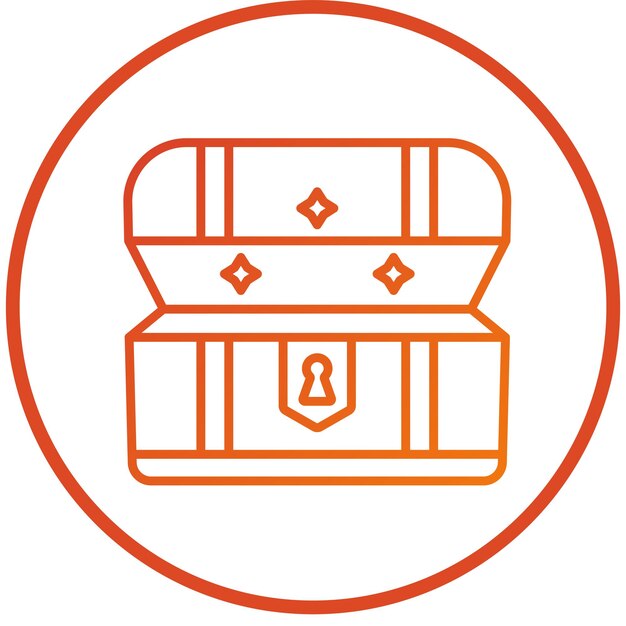 Diseño vectorial Estilo del icono del tesoro