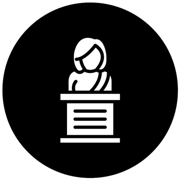 Diseño vectorial Estilo de icono de testigo femenino