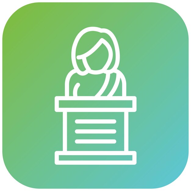 Diseño vectorial Estilo de icono de testigo femenino