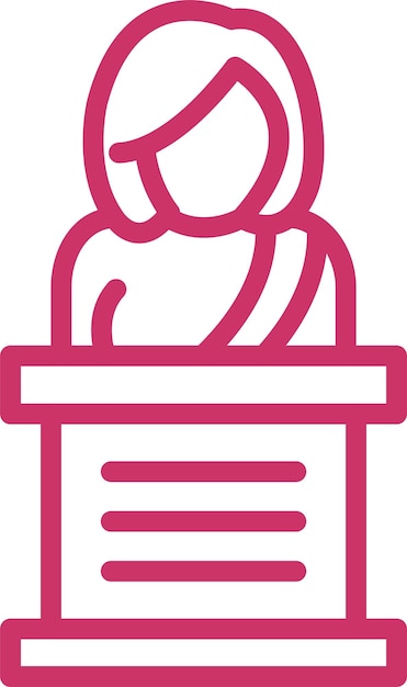 Diseño vectorial Estilo de icono de testigo femenino