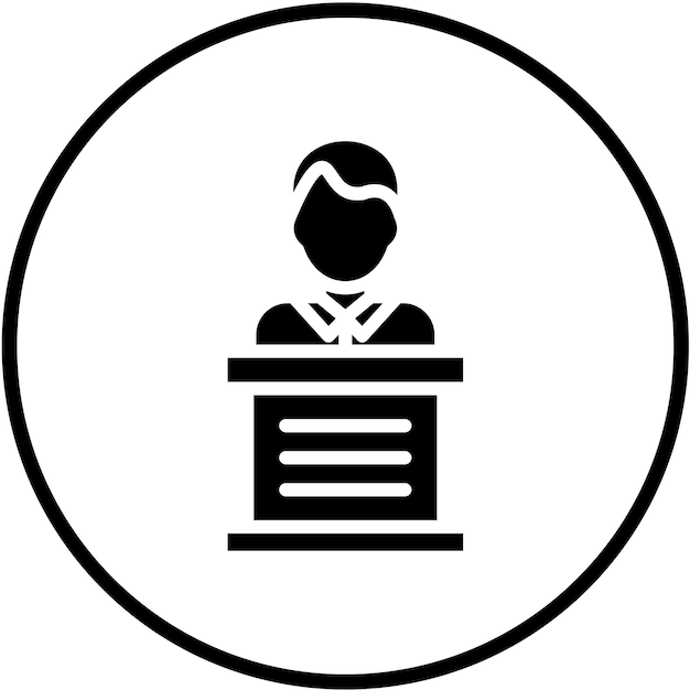 Diseño vectorial Estilo del icono del testigo masculino