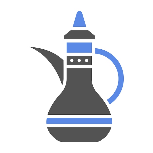 Diseño vectorial estilo de icono de tetera árabe