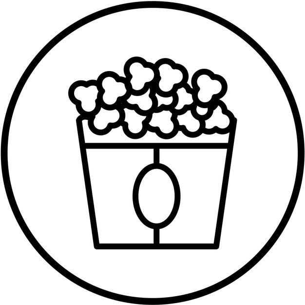 Diseño vectorial del estilo del icono de la tetera de palomitas de maíz