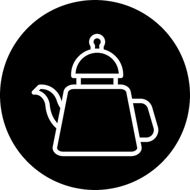 Diseño vectorial del estilo del icono de la tetera