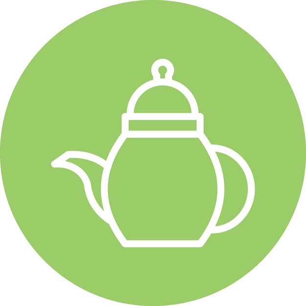 Diseño vectorial del estilo del icono de la tetera