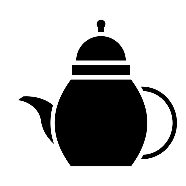 Diseño vectorial del estilo del icono de la tetera