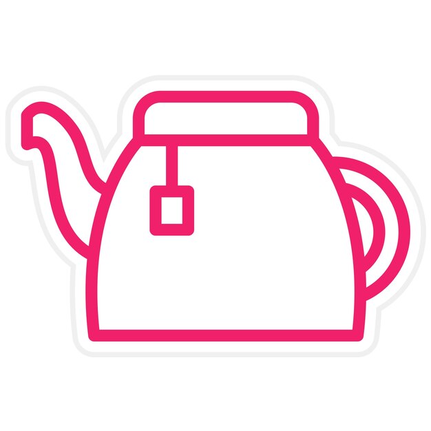 Diseño vectorial del estilo del icono de la tetera