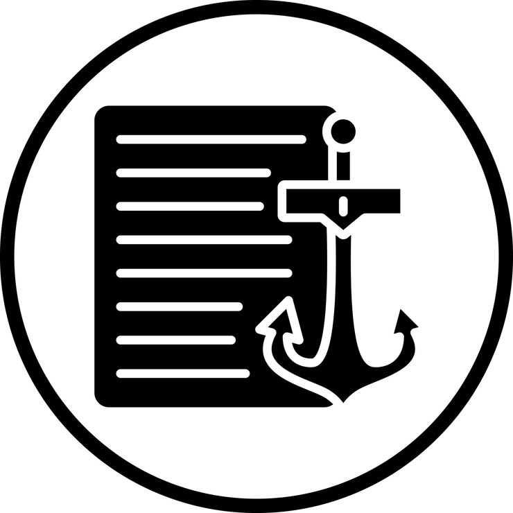 Vector diseño vectorial estilo del icono de texto de anclaje