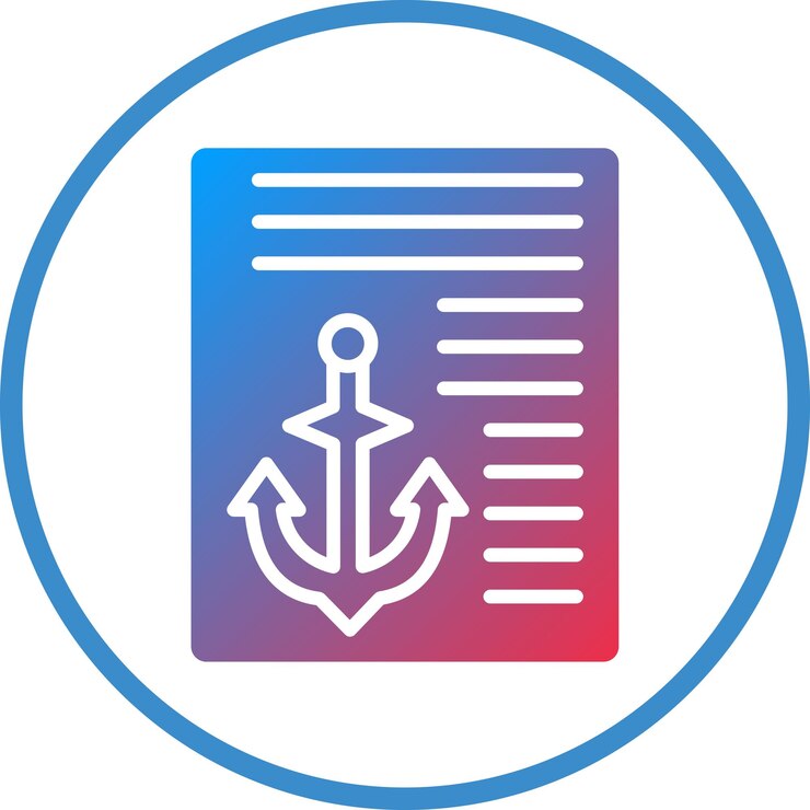 Vector diseño vectorial estilo del icono de texto de anclaje