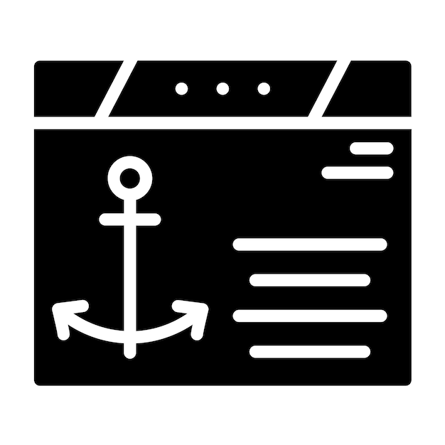 Diseño vectorial Estilo del icono de texto de anclaje