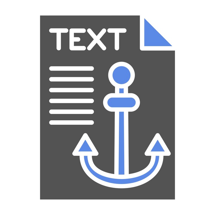 Vector diseño vectorial estilo del icono de texto de anclaje