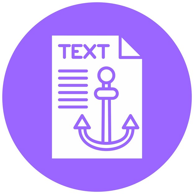 Diseño vectorial Estilo del icono de texto de anclaje