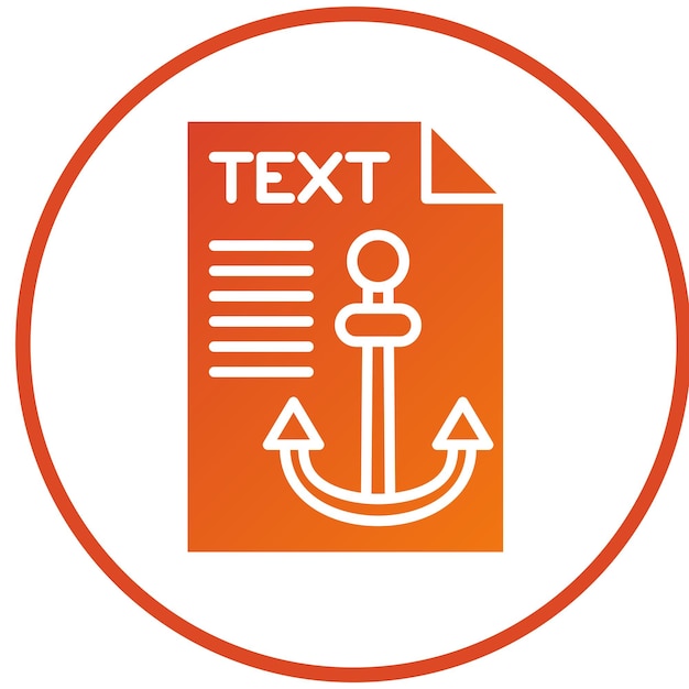 Diseño vectorial Estilo del icono de texto de anclaje
