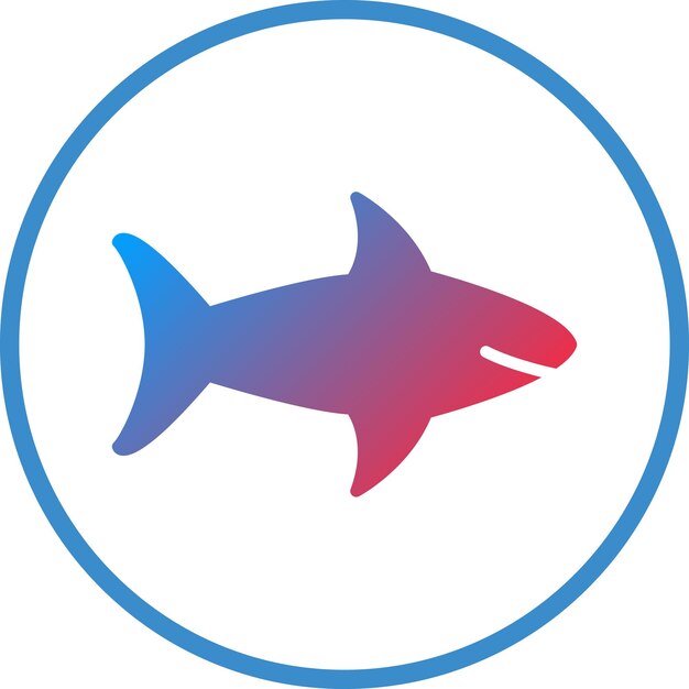 Diseño vectorial de estilo de icono de tiburón